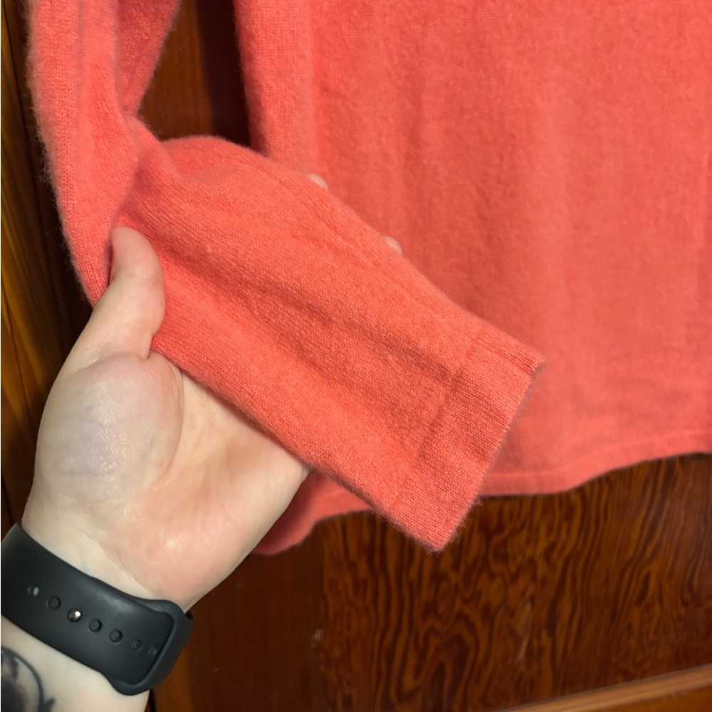 TALBOTS Salmon Pink Pure Cashmere Sweater Womens Size Large - Picture 3 of 7